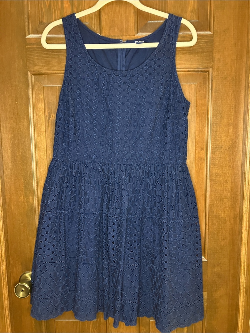 Old Navy Navy Eyelet Sleeveless Fit & Flare Dress size 12